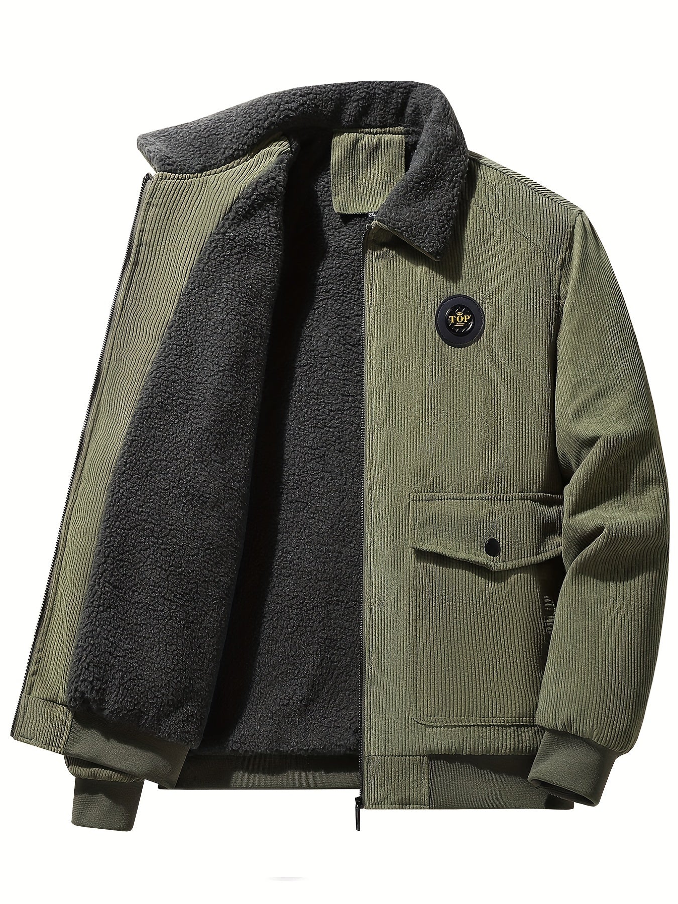 Men's Corduroy Fleece Jacket for Winter