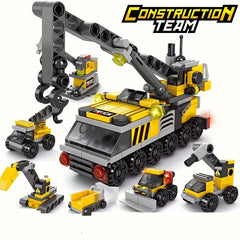 142pcs City Engineering Pullback Building Block Puzzle Toy