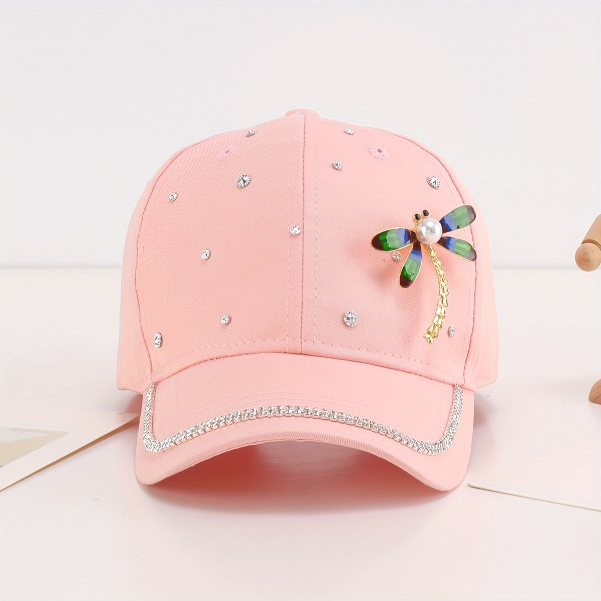 Rhinestone Dragonfly Summer Cap for Big Girls