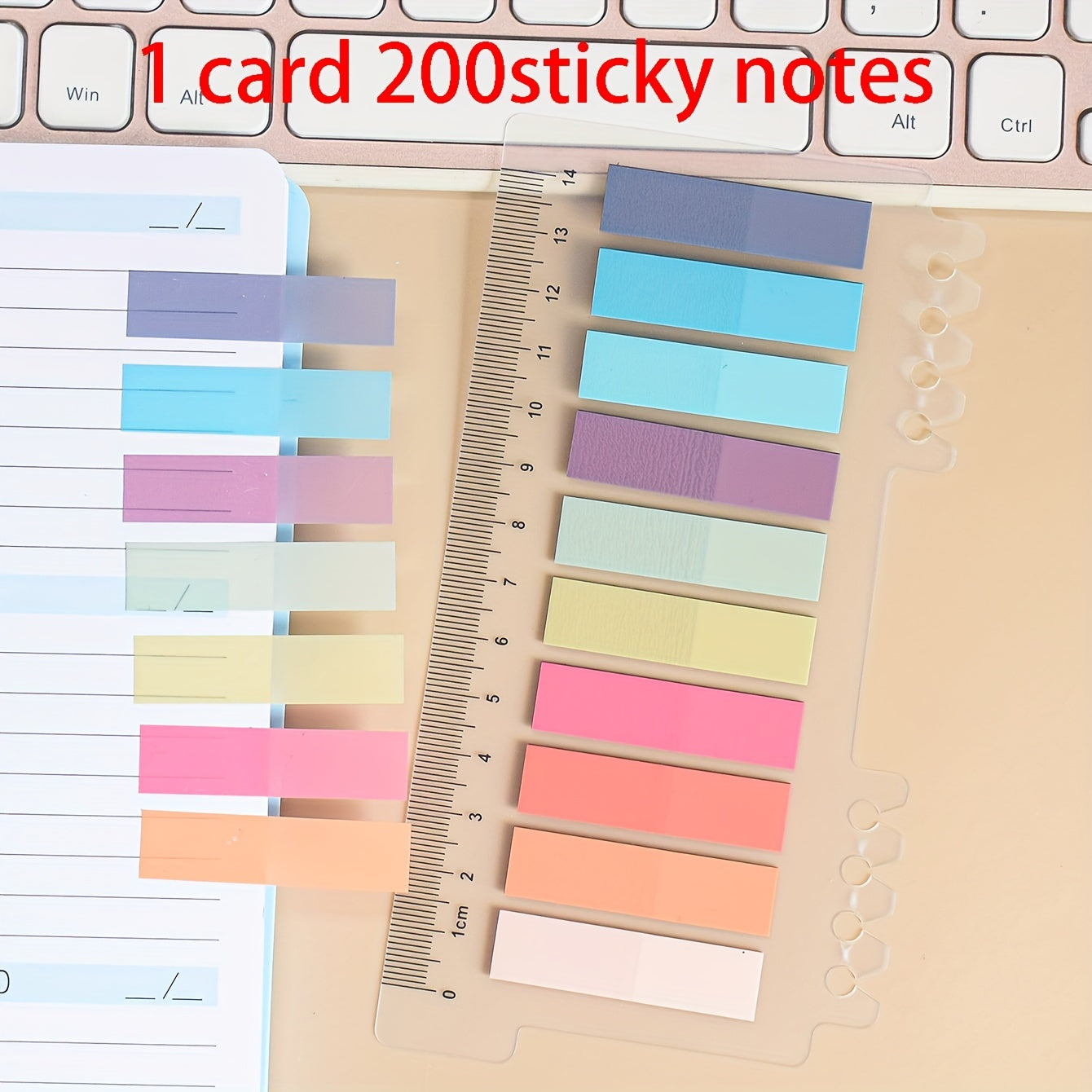 200 Sheets PET Sticky Notes Index Stickers - Office Student Supplies