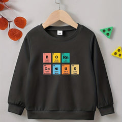 Letter Print Boys Casual Creative Pullover Sweatshirt Long Sleeve Crew Neck Tops
