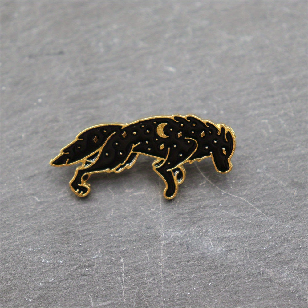 Double Wolf Brooch For Men Cartoon Animal Series Brooch