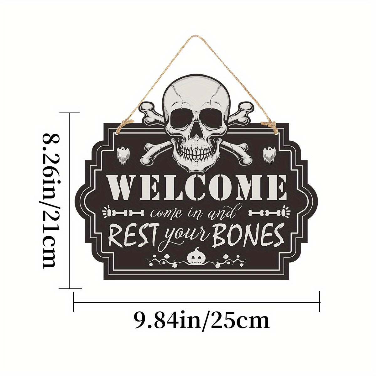 Skull Pumpkin Doorplate Witch Legs Doorplate Halloween Wooden Wall Hanging