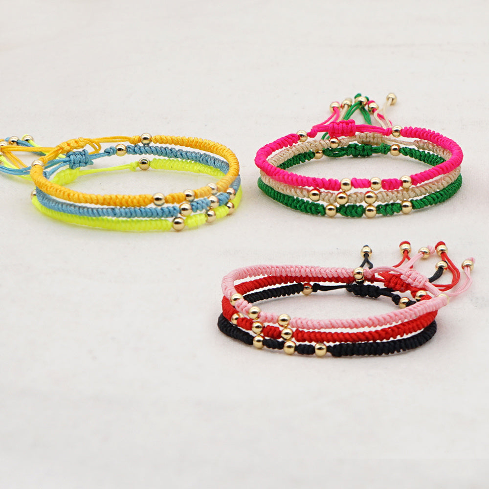 Golden Bead Bracelet For Women Ball Bracelet