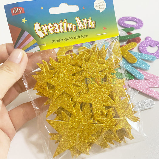 70pcs Colorful 3D Glitter Foam Stickers for DIY Crafts