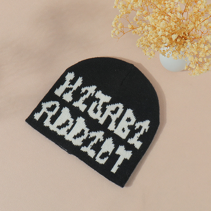 Y2K Candy Beanie Gothic Letter Knitted Warm Beanie Hip Hop Unisex Hat