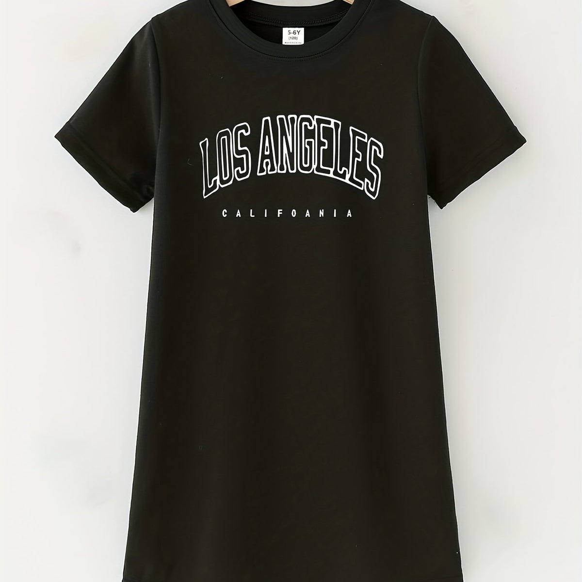 Toddler Girls Letter LOS ANGELES T Shirt Dress