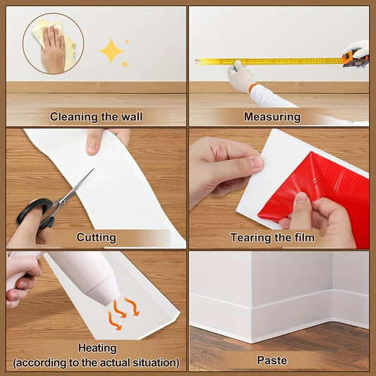 16 Cm X 6 1 Meter Flexible Wall Base Cover Peel Stick Rubber