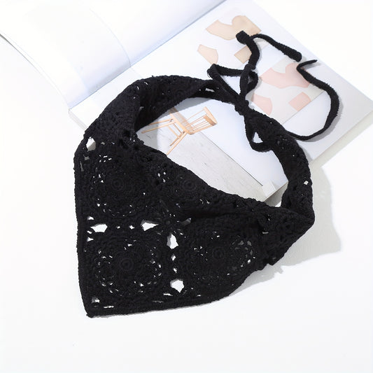 Boho Crochet Triangle Bandana Headband Hair Accessory