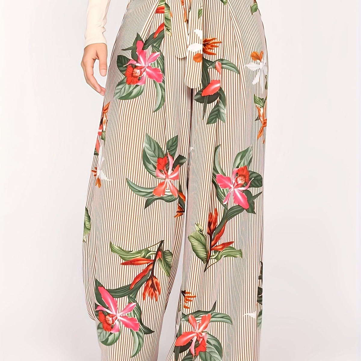  Women's Wide Leg Trousers with Belt