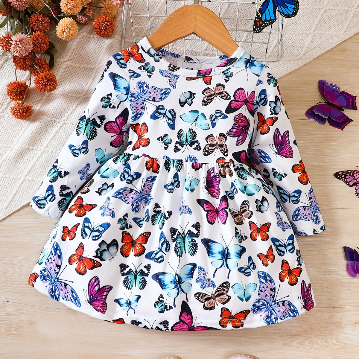 Baby Girl Butterfly Printed Casual Dress