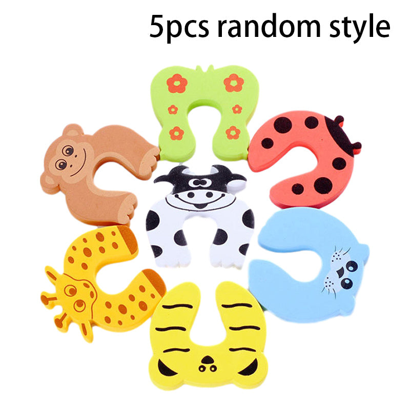 5pcs Baby Child Safety Door Stopper Animal Foam Door Clip