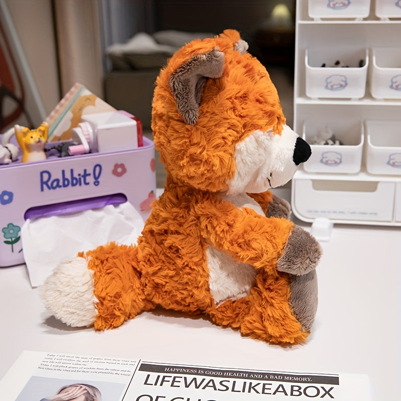 Orange Fox Stuffed Animal Toy Soft Plush Playful with Large Eyes & Ears