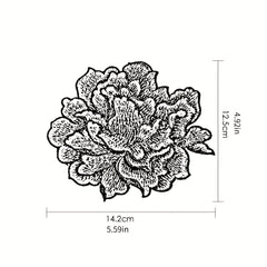 Peony Floral Sewing Patches Embroidered Appliques DIY Clothing Jackets