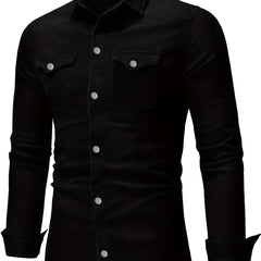 Men's Camo Military Shirt Long Sleeve Button Down for Outdoor