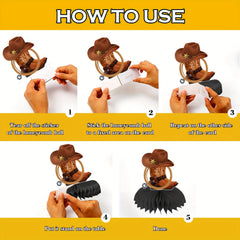 8pcs Western Cowboy Centerpieces for Tables