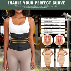 Tummy Control Waist Trainer Belt Compression Wrap Cincher