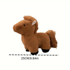 Soft Plush Pony Doll Realistic Horse Stuffed Animal Cuddly Gift Brown S