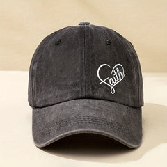 FAITH Heart Print Baseball Cap Unisex Couple Sun Hat