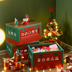 Christmas Style Storage Box Large Capacity Folding Storage Bin