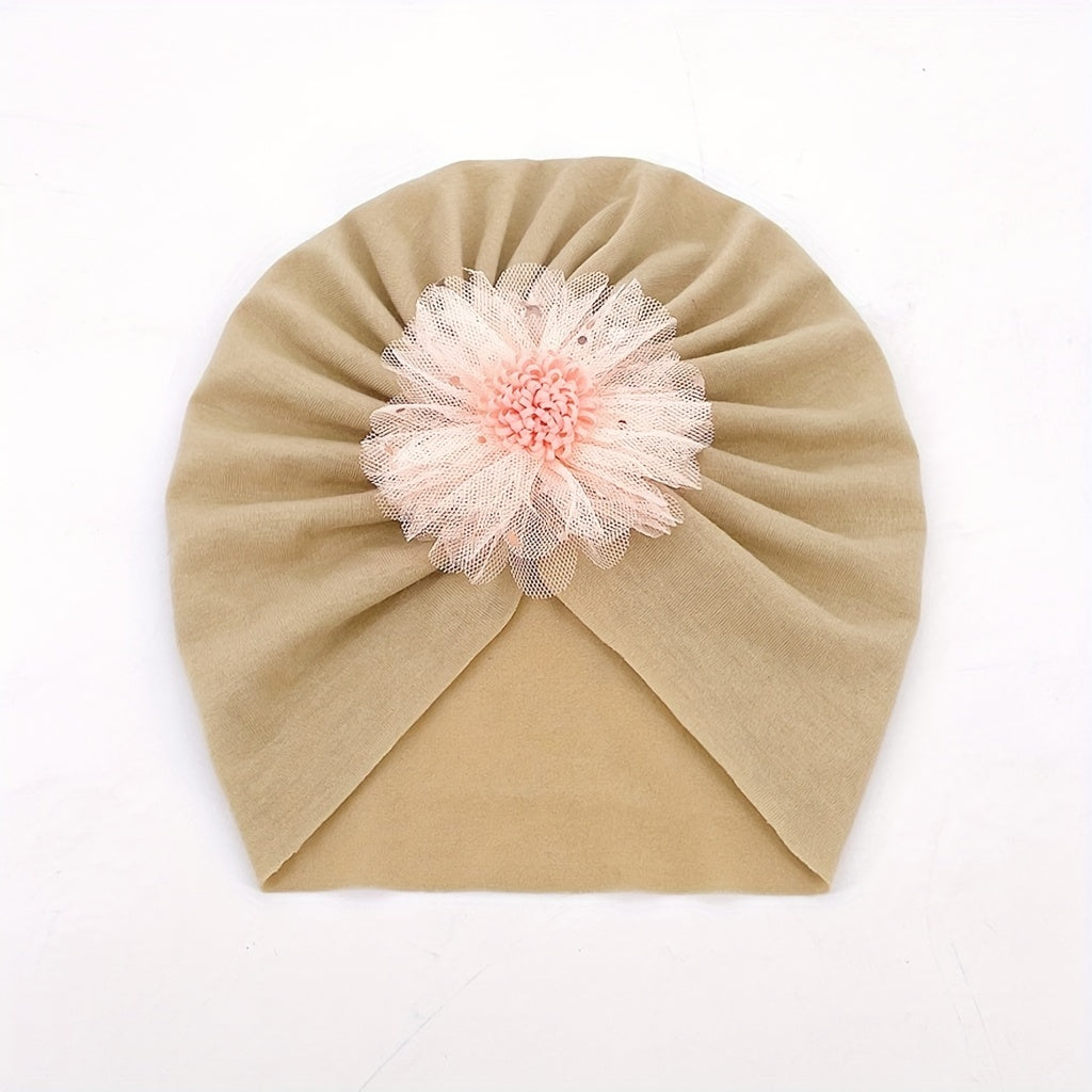 Breathable Mesh Gauze Flower Baby Hat