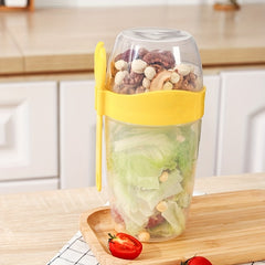 Portable Double Layer Salad Cup with Spoon