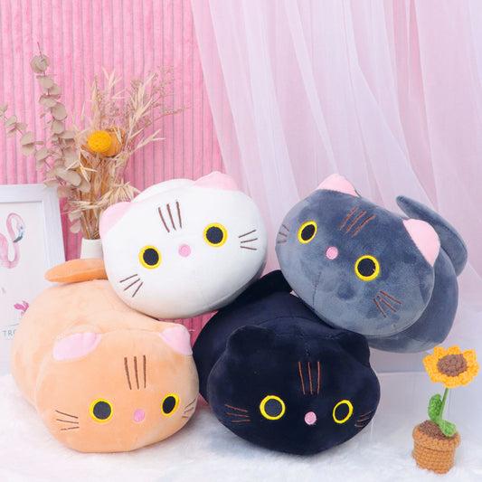2pcs Colorful Cat Plushies Soft Stuffed Toys in Mixed Colors for Decor/Gift