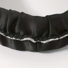 Vintage Rhinestone Headband Ruched Ruffled Headdress Hair Accessories
