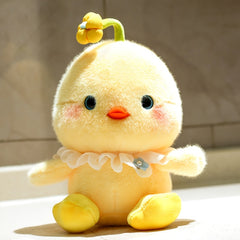 Yellow Flower Chick Plush Toy Soft Polyester Holiday Gift