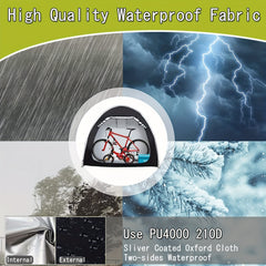 210D Oxford Bike Storage Shed Tent Waterproof Cover for 2 Bicycles