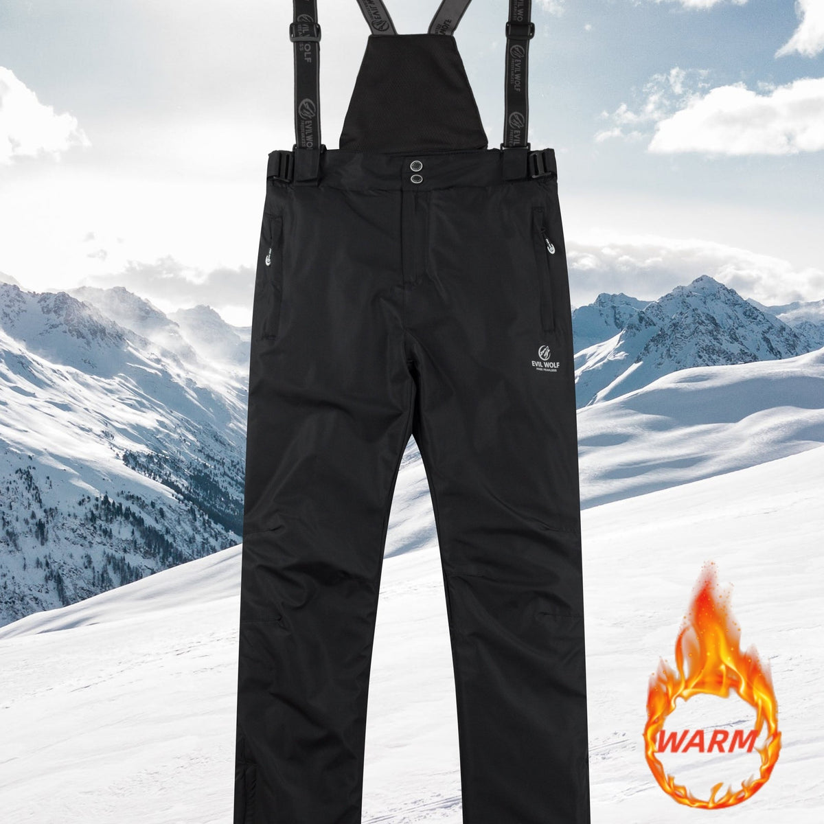 Men's Winter Thick Trouser & Suspenders Ski Wear