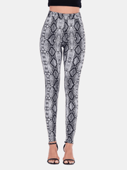 Newspaper Print High Waist Bodycon Leggings