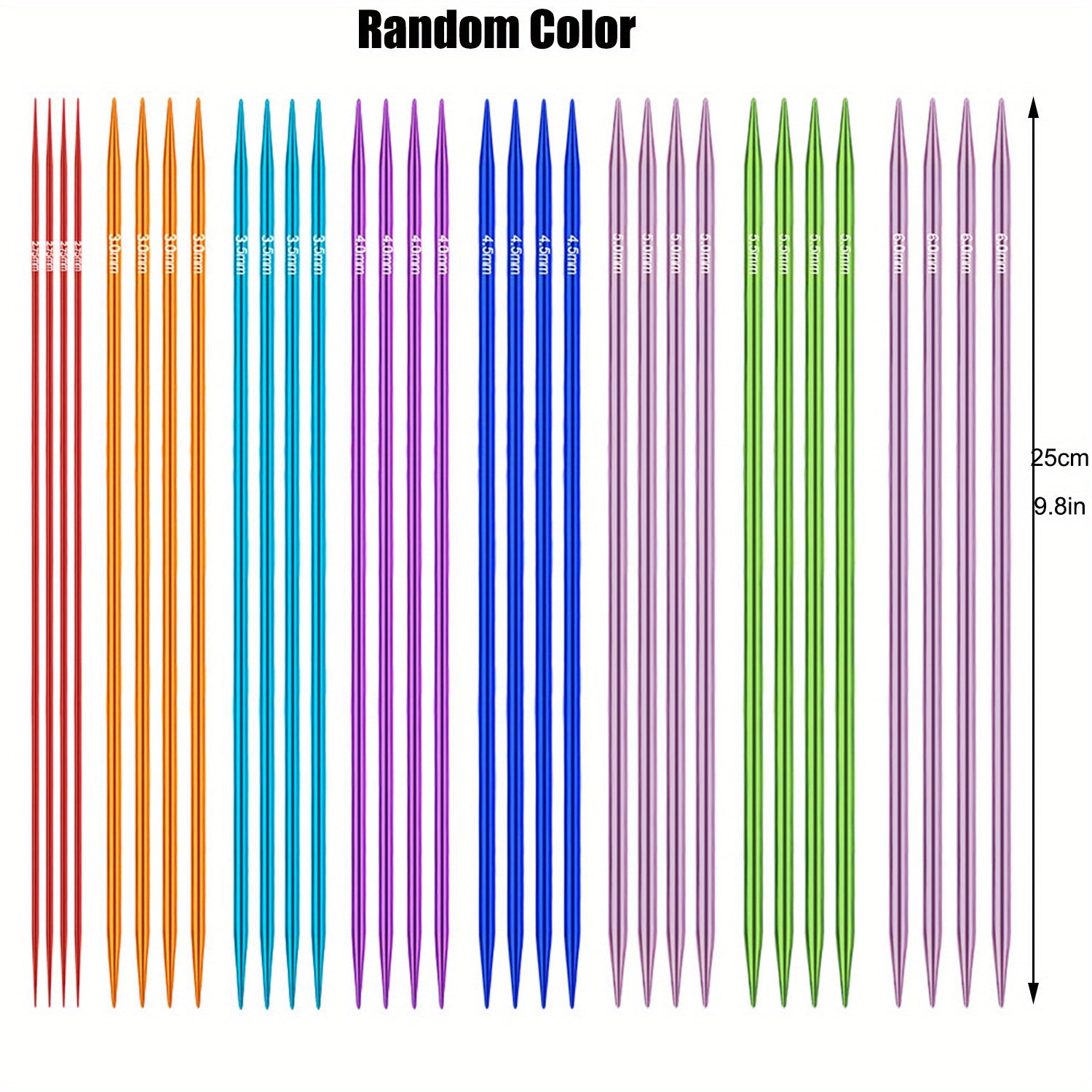 32pcs Colorful Aluminum Knitting Needles Set - 2.75mm-6.0mm
