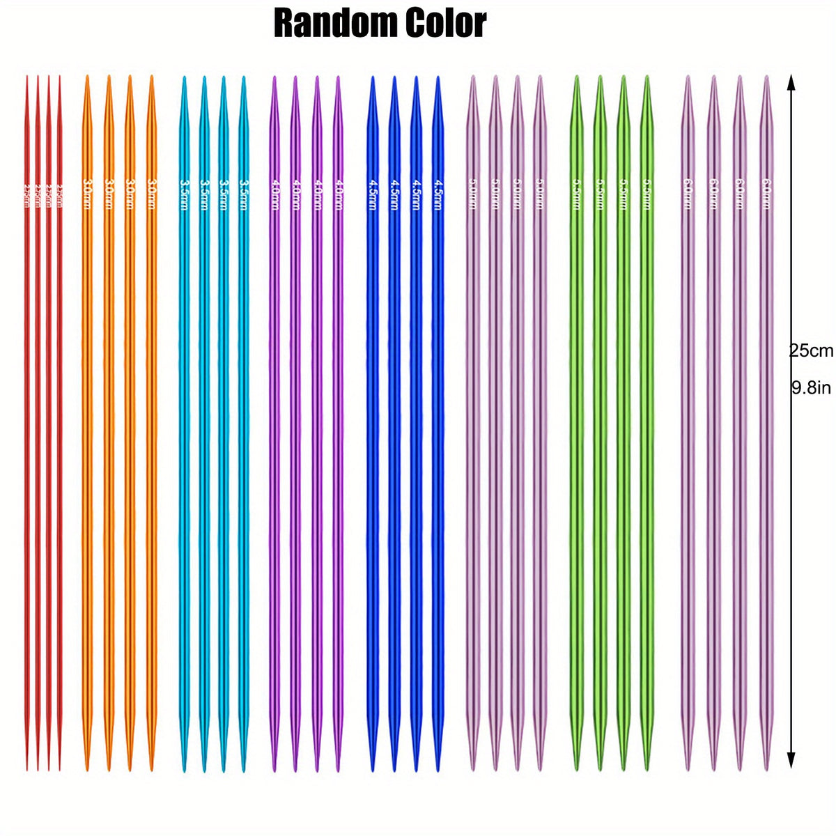 32pcs Colorful Aluminum Knitting Needles Set - 2.75mm-6.0mm