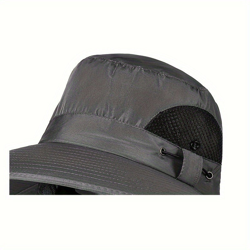Breathable Bucket Hat with Face Cover for Sun Protection