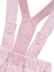 Baby Girl Striped Short Suspender Pants Summer Clothes