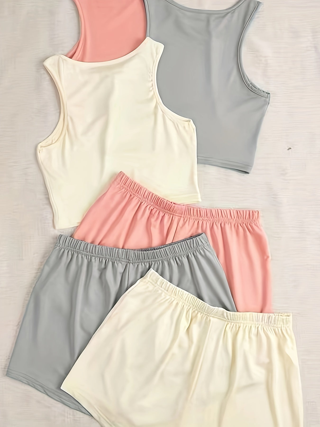 Sleeveless Crew Neck Pajama Set & Loose Shorts for Women