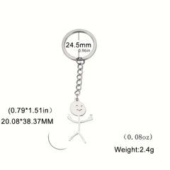 Funny Man Keychain Titanium Steel Couple Gift Keyring