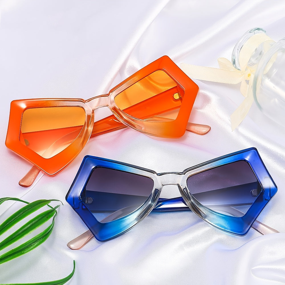 Vintage Oversized Cat Eye Sunglasses Funky Thick Frame UV400