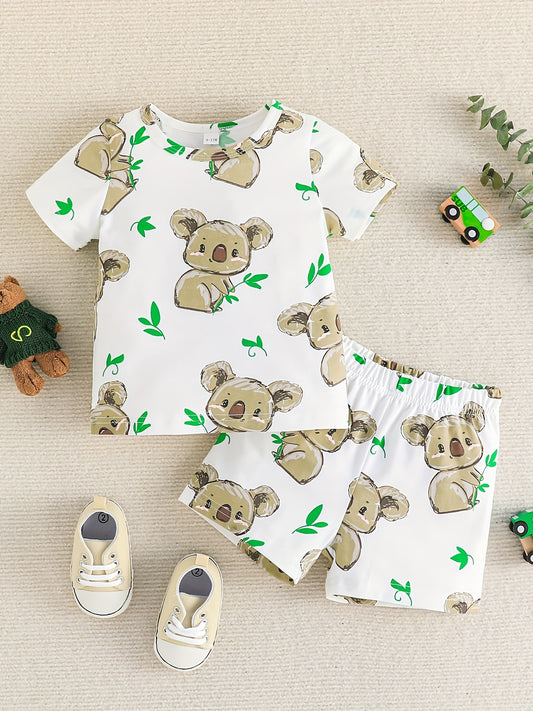 Baby Boys Koala Outfit Short Sleeves Round Neck T shirt & Shorts Casual