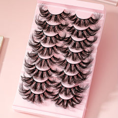 8 Pairs 25mm Cat Eye Faux Mink Lashes 9D Wispy Dramatic Thick Volume Makeup Tool
