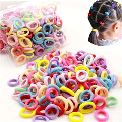 100pcs Colorful Girls Elastic Hair Bands Kids Hair Accessories Sets
