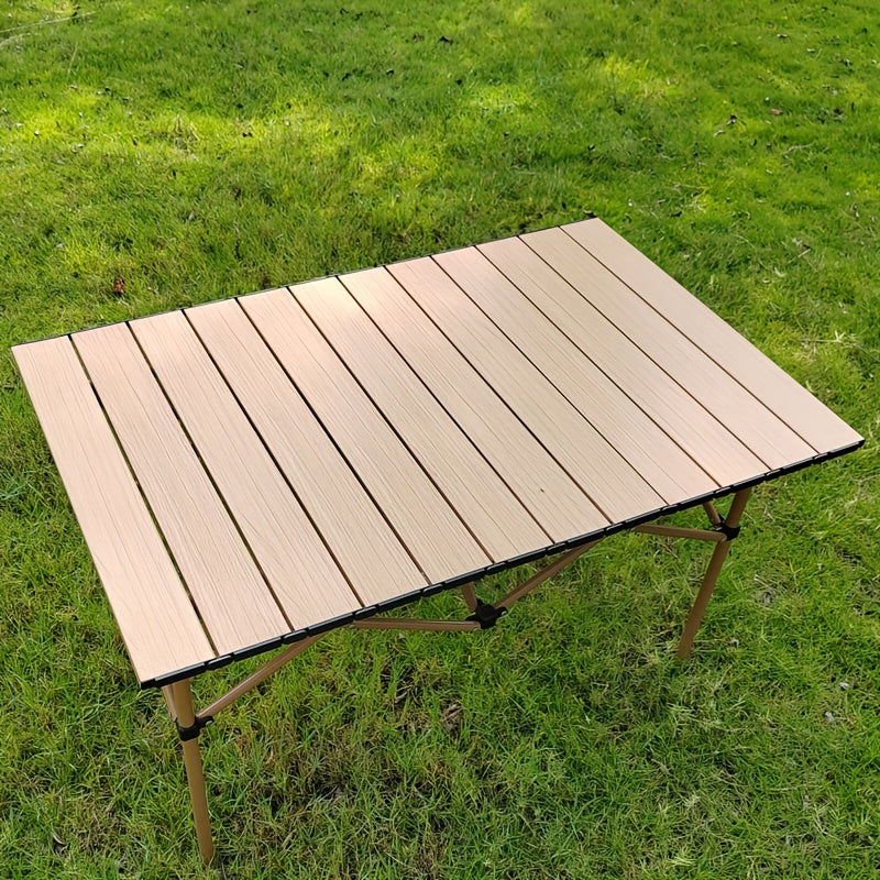 Portable Foldable Wood Grain Table Outdoor Camping Garden