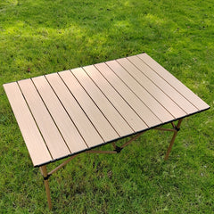 Portable Foldable Wood Grain Table Outdoor Camping Garden