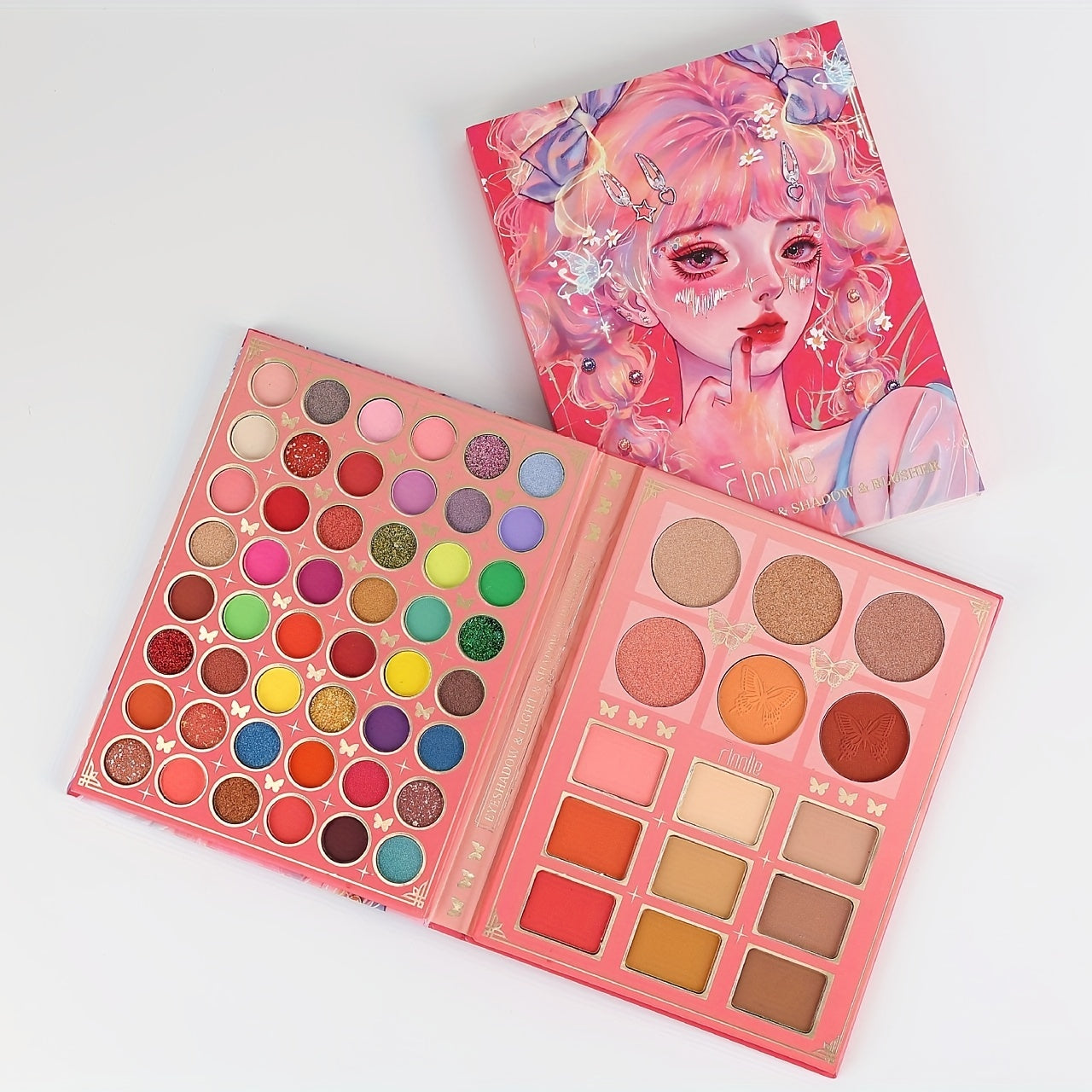 63-Color Pearly Eyeshadow Palette Matte Sequin Finish