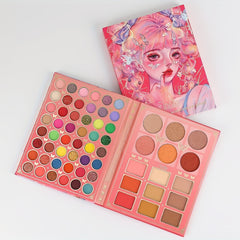 63-Color Pearly Eyeshadow Palette Matte Sequin Finish