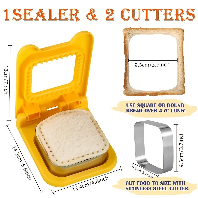 Sandwich Cutter & Sealer DIY Pocket Sandwich Maker for Breakfast, Lunchbox
