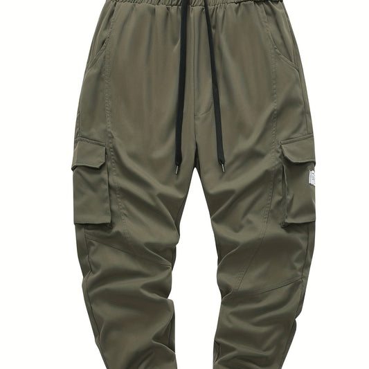 Men's Drawstring Cargo Trousers Loose Jogger Pants