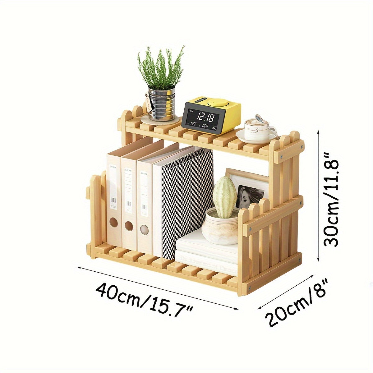 Bamboo Movable Kitchen Shelf Storage Rack Countertop Organizer Apricot