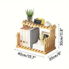 Bamboo Movable Kitchen Shelf Storage Rack Countertop Organizer Apricot
